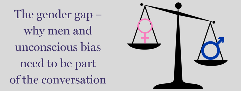 Image of scales with male icon weighing heavier than the female icon